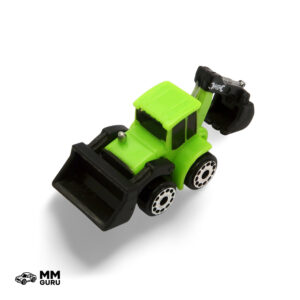 Micro Machines MMGuru Construction - Work Trucks #0189 Backhoe, Green, isometric view