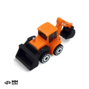 Micro Machines MMGuru Construction - Work Trucks #0082 Backhoe, Orange, isometric view