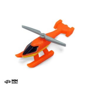 Micro Machines MMGuru Helicopters #0390 Chopper, Orange, isometric view