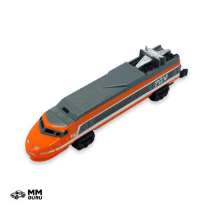 Micro Machines MMGuru Trains Bullet Train Engine, Grey Orange, isometric view