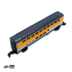 Micro Machines MMGuru Trains Coach Type 3, Grey Yellow, isometric view