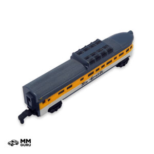 Micro Machines MMGuru Trains Coach Type 4, Grey Yellow, isometric view