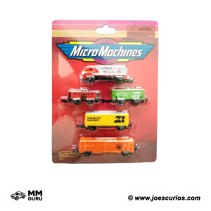 Micro Machines MMGuru 1989 1989-Trains-07-Transcontinental Freight-Chinese packaging, isometric view